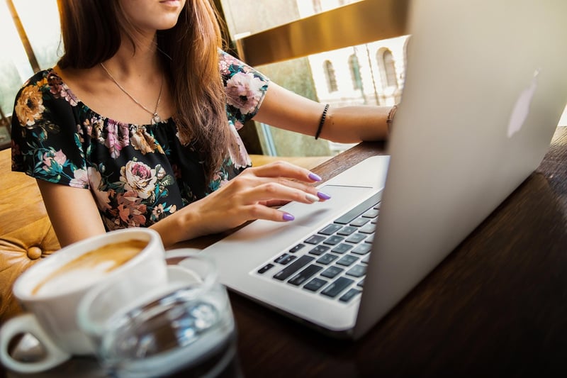 Woman working on laptop
